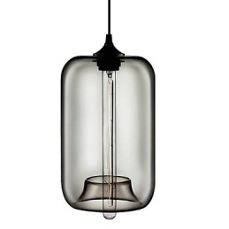 70W Przezroczysta szklana lampa wisząca w czarnym wzornictwie Bubble