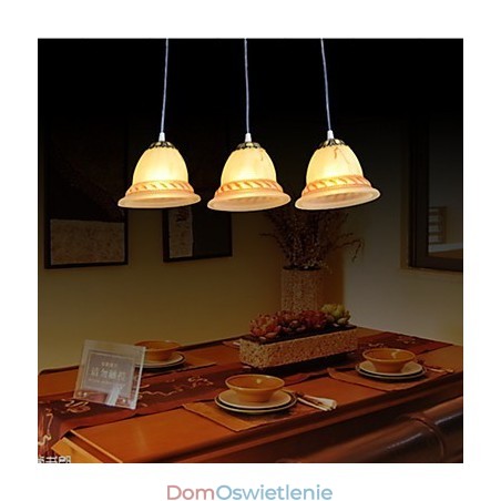 Wisząca Trzy Światła Brązowa Europejska Retro Klasyczna