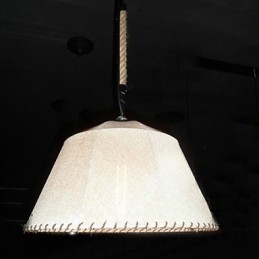 Styl północnoamerykański retro 1 lampa wisząca w kloszu z tkaniny