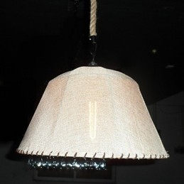 Styl północnoamerykański retro 1 lampa wisząca w kloszu z tkaniny