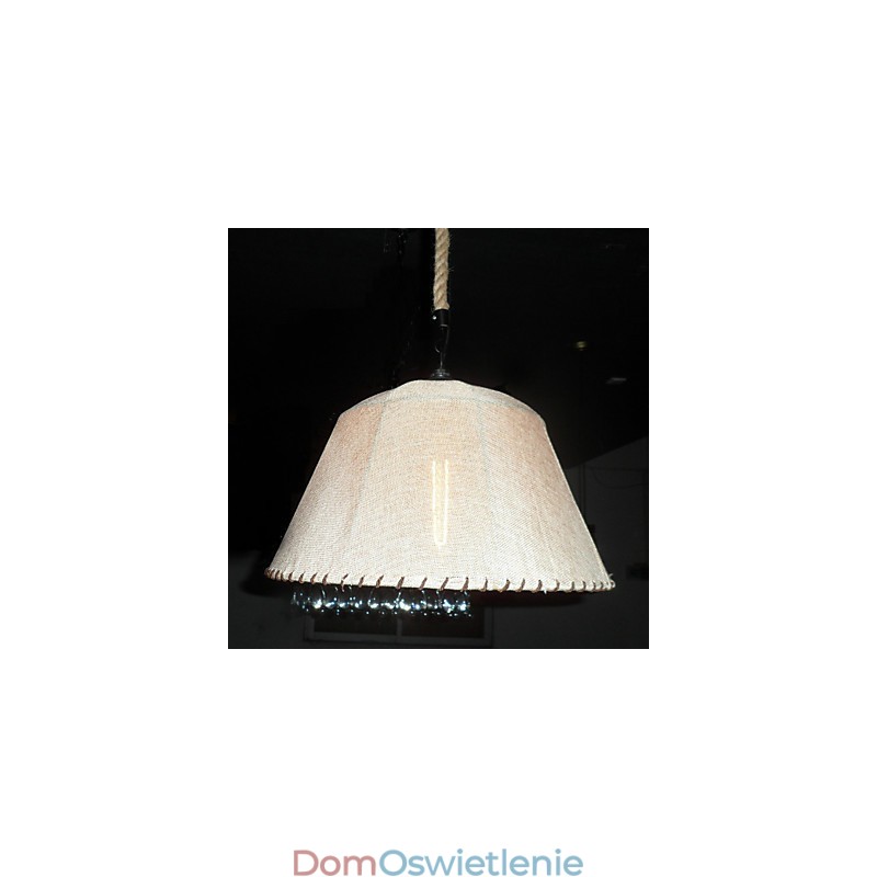 Styl północnoamerykański retro 1 lampa wisząca w kloszu z tkaniny