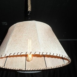 Styl północnoamerykański retro 1 lampa wisząca w kloszu z tkaniny