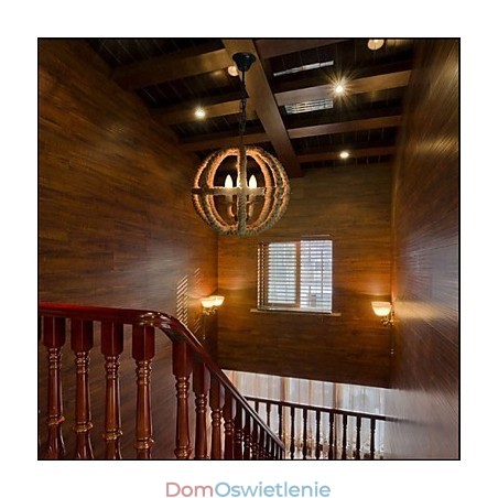 Typ północnoamerykański wiejski przemysłowy konopny retro żyrandol z kutego żelaza