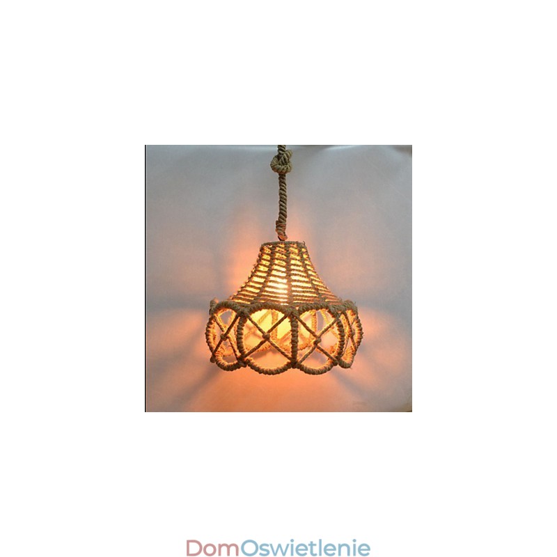 Amerykański wiejski zabytkowy żelazny żyrandol przemysłowy z konopi