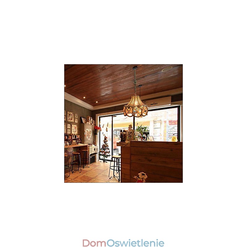 Amerykański wiejski zabytkowy żelazny żyrandol przemysłowy z konopi