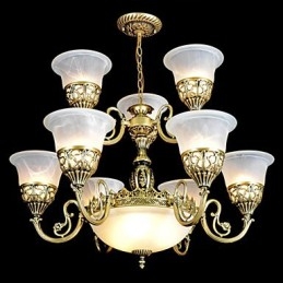 Tradycyjny Klasyczny Vintage Retro Brązowy Metalowy Żyrandol