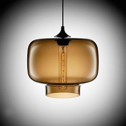 70W Nowoczesna lampa wisząca ze szkła w kolorze brązowej, przezroczystej butelki