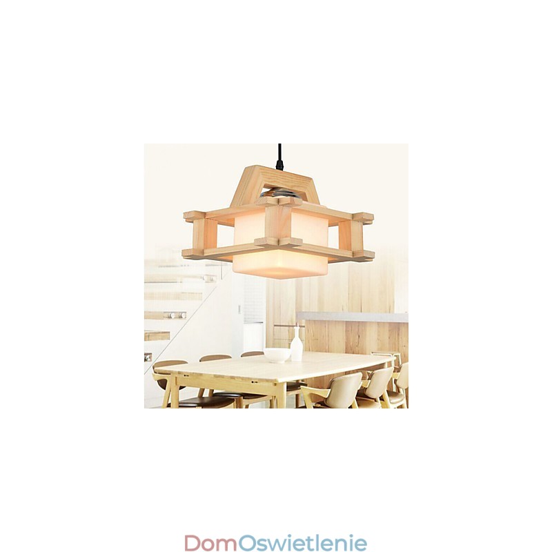 Lampa z litego drewna