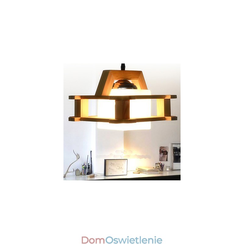 Lampa z litego drewna