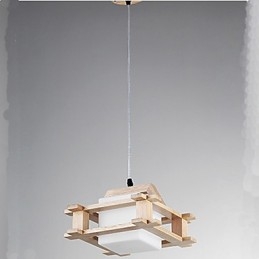 Lampa z litego drewna