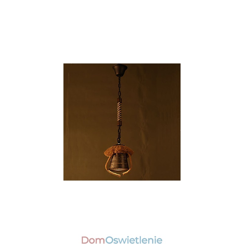 Amerykańska lampa ceramiczna w stylu retro z konopi