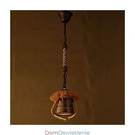 Amerykańska lampa ceramiczna w stylu retro z konopi Amerykańska lampa ceramiczna w stylu retro z konopi