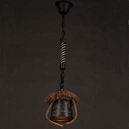 Amerykańska lampa ceramiczna w stylu retro z konopi