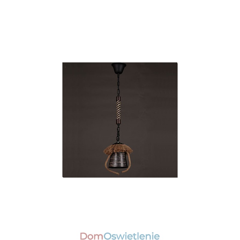 Amerykańska lampa ceramiczna w stylu retro z konopi