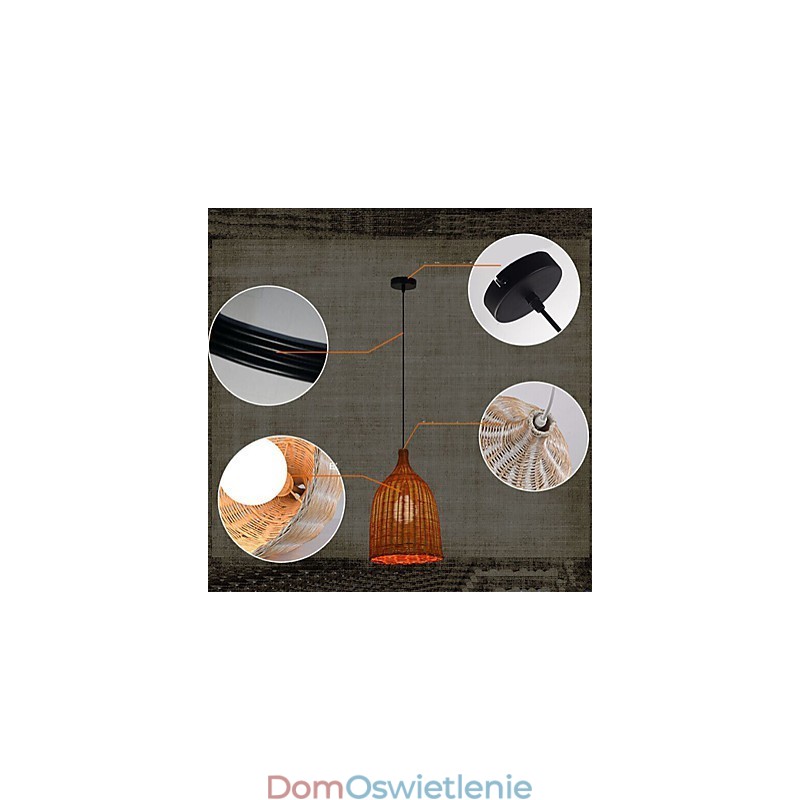 Żyrandol rattanowy Żyrandol Żyrandol Kreatywna lampa rattanowa retro