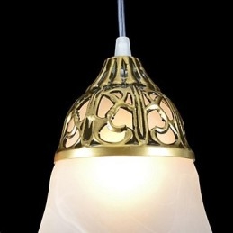 Wisząca lampa z brązu, trzy światła, szkło Moire, klasyka europejska