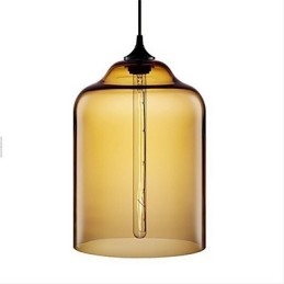Retro Kreatywna Pojedyncza Głowica Szklana Lampa Wisząca Cafe W Złotej Rybce