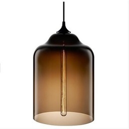Retro Kreatywna Pojedyncza Głowica Szklana Lampa Wisząca Cafe W Złotej Rybce