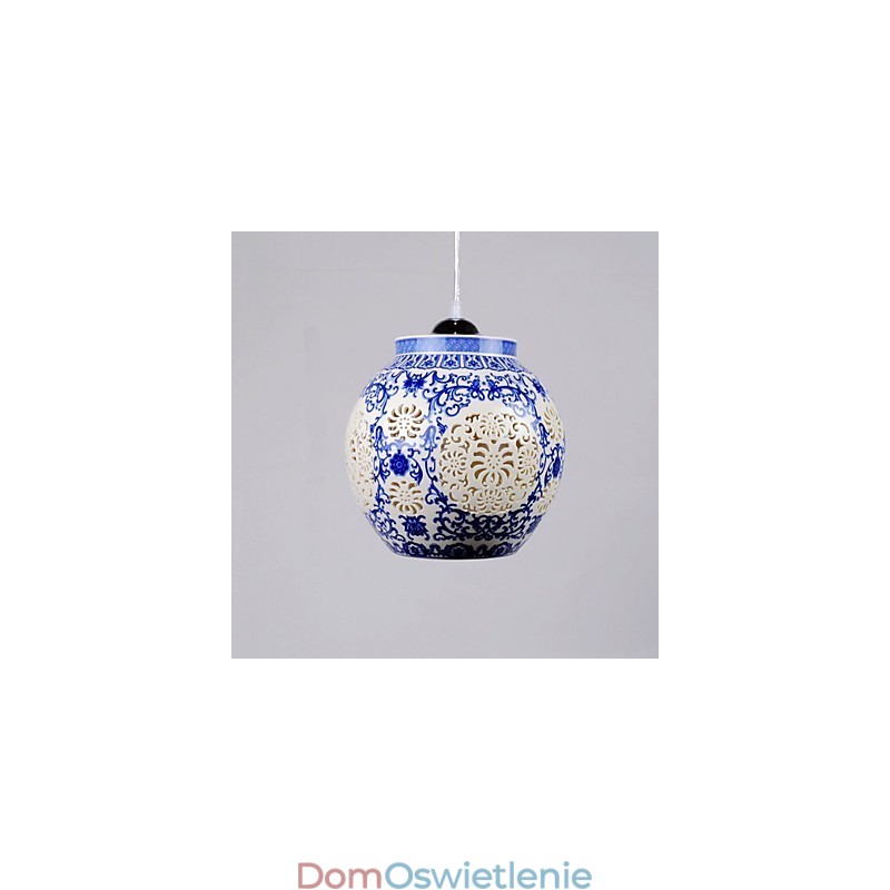Lampa ceramiczna retro lampa schody niebieski pojedynczy żyrandol kreatywny