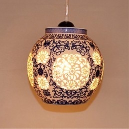 Lampa ceramiczna retro lampa schody niebieski pojedynczy żyrandol kreatywny