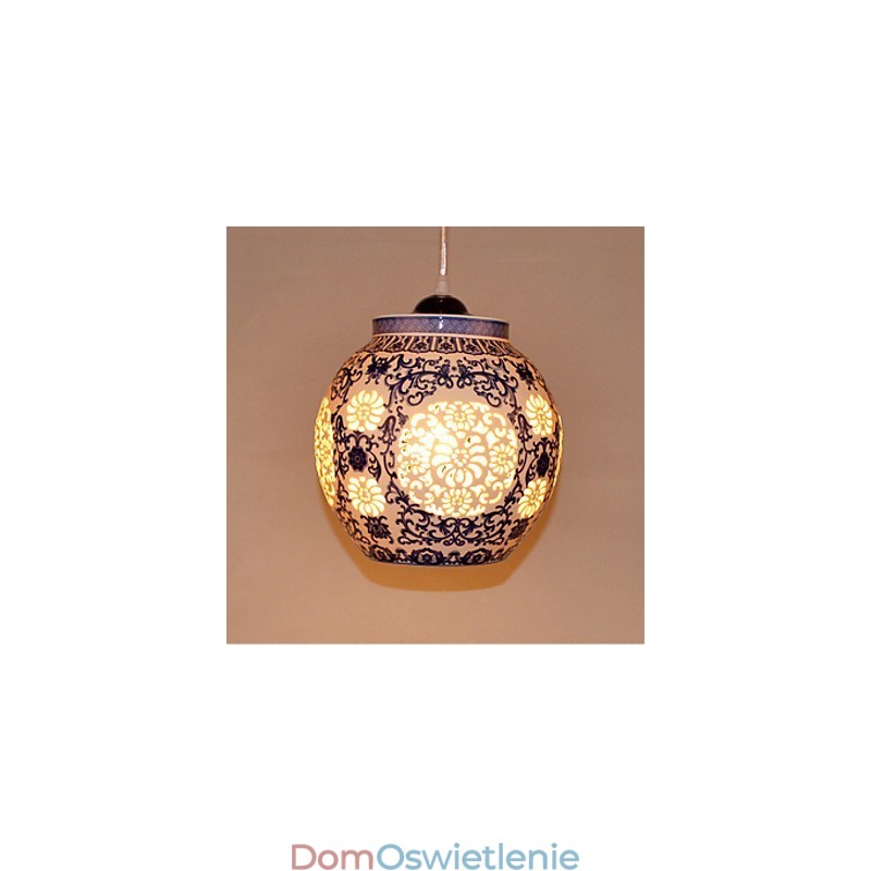 Lampa ceramiczna retro lampa schody niebieski pojedynczy żyrandol kreatywny