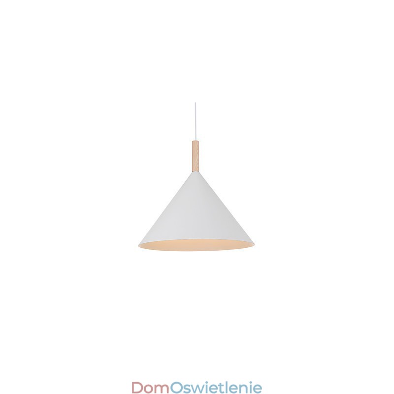 Miniaturowa artystyczna lampa wisząca w kształcie stożka 1 światło Nowoczesna prostota Wykończenie Czarno-białe Aluminium i drewno Droplight
