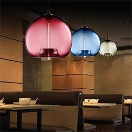 Retro Kreatywna Pojedyncza Głowica Szklana Lampa Wisząca Cafe W Złotej Rybce