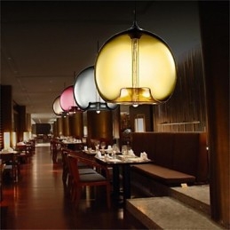 Retro Kreatywna Pojedyncza Głowica Szklana Lampa Wisząca Cafe W Złotej Rybce