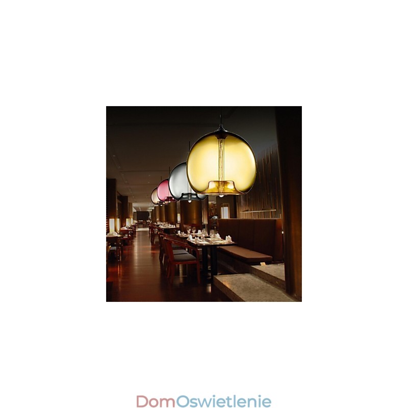 Retro Kreatywna Pojedyncza Głowica Szklana Lampa Wisząca Cafe W Złotej Rybce