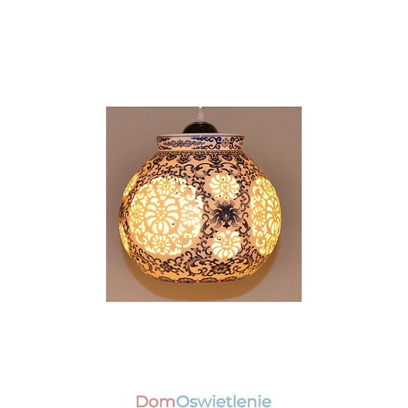 Lampa ceramiczna retro lampa schody niebieski pojedynczy żyrandol kreatywny