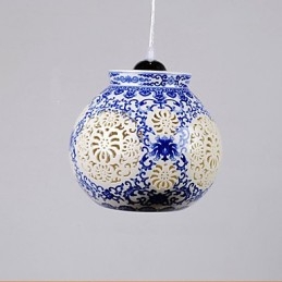 Lampa ceramiczna retro lampa schody niebieski pojedynczy żyrandol kreatywny