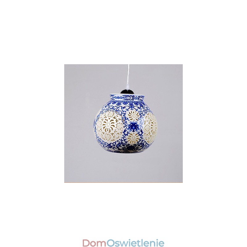 Lampa ceramiczna retro lampa schody niebieski pojedynczy żyrandol kreatywny
