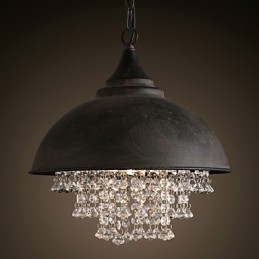 Loft Wisząca lampa kryształowa Retro Coffe Light Garaż Metal