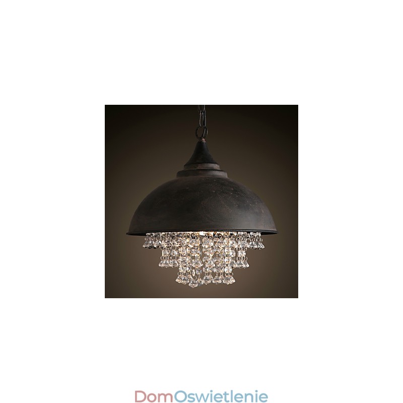 Loft Wisząca lampa kryształowa Retro Coffe Light Garaż Metal