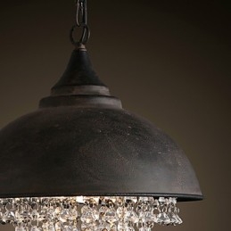 Loft Wisząca lampa kryształowa Retro Coffe Light Garaż Metal