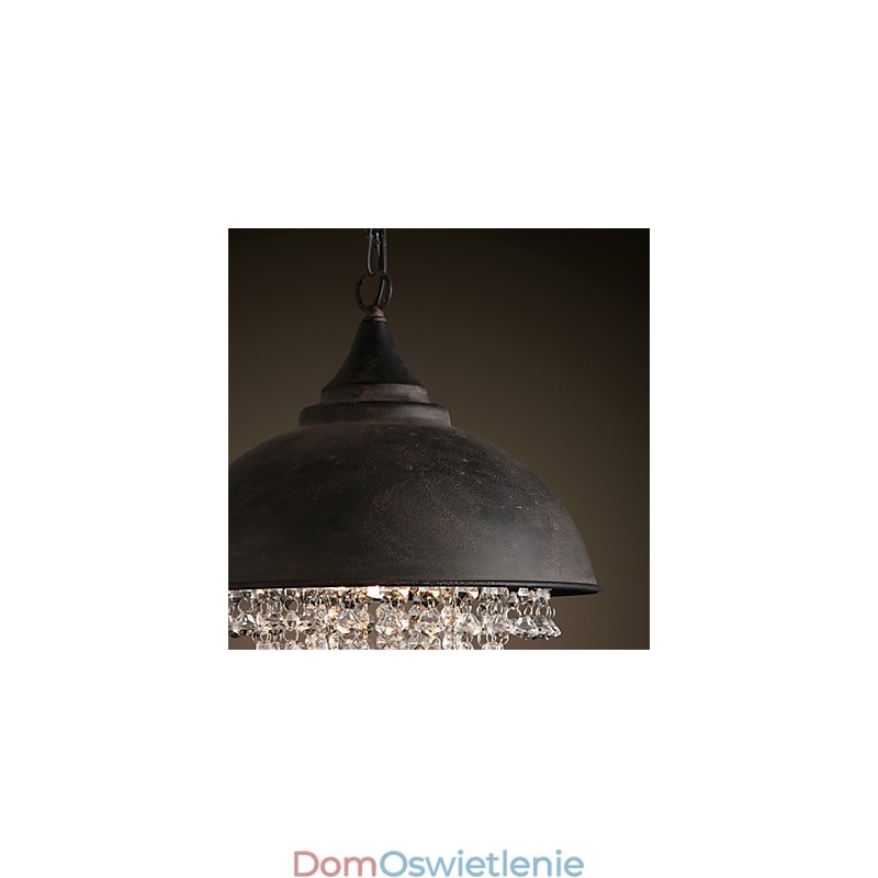 Loft Wisząca lampa kryształowa Retro Coffe Light Garaż Metal