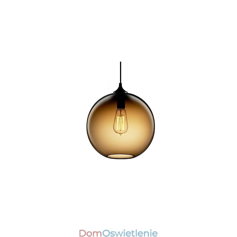 Nowoczesna szklana lampa wisząca w okrągłym brązowym kształcie bańki
