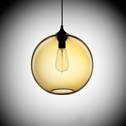Nowoczesna szklana lampa wisząca w okrągłym brązowym kształcie bańki