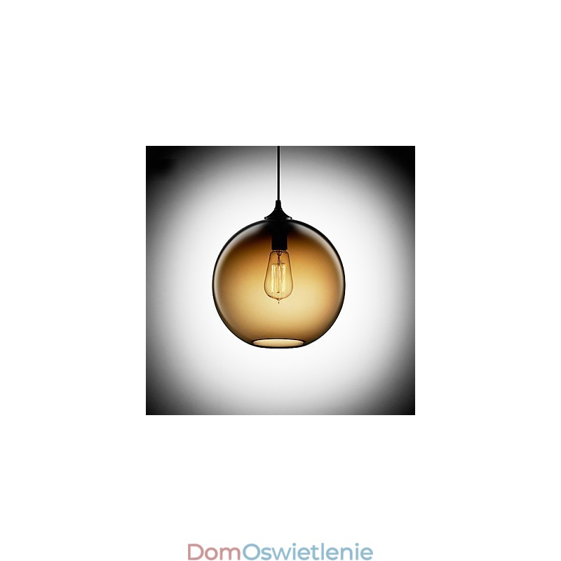 Nowoczesna szklana lampa wisząca w okrągłym brązowym kształcie bańki