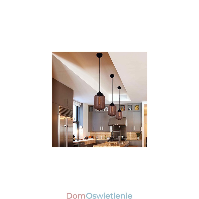 70W Nowoczesna lampa wisząca ze szkła w przezroczystym wzornictwie butelki