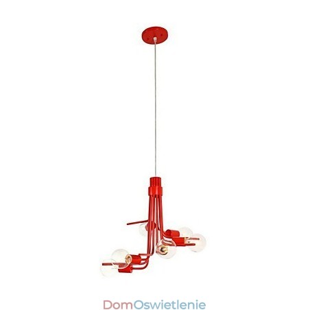 Charakterystyczny północnoamerykański styl, 6-punktowa lampa wisząca w kolorze czerwonym Charakterystyczny północnoamerykański styl, 6-punktowa lampa wisząca w kolorze czerwonym