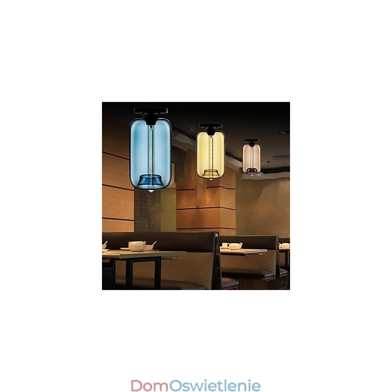 Retro Kreatywna Pojedyncza Głowica Szklana Lampa Wisząca Cafe W Złotej Rybce