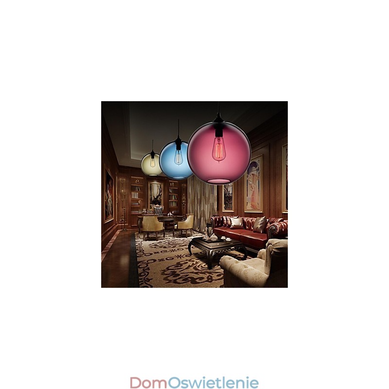 Retro Kreatywna Pojedyncza Głowica Szklana Lampa Wisząca Cafe W Złotej Rybce