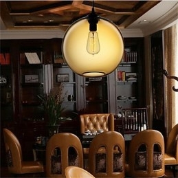 Retro Kreatywna Pojedyncza Głowica Szklana Lampa Wisząca Cafe W Złotej Rybce