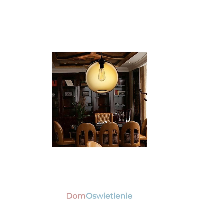 Retro Kreatywna Pojedyncza Głowica Szklana Lampa Wisząca Cafe W Złotej Rybce