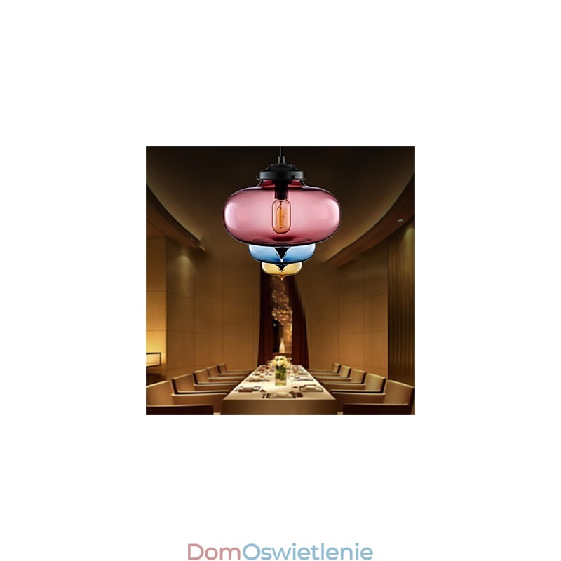 Retro Kreatywna Pojedyncza Głowica Szklana Lampa Wisząca Cafe W Złotej Rybce