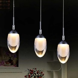 Nowoczesna współczesna lampa wisząca z metalu chromowanego