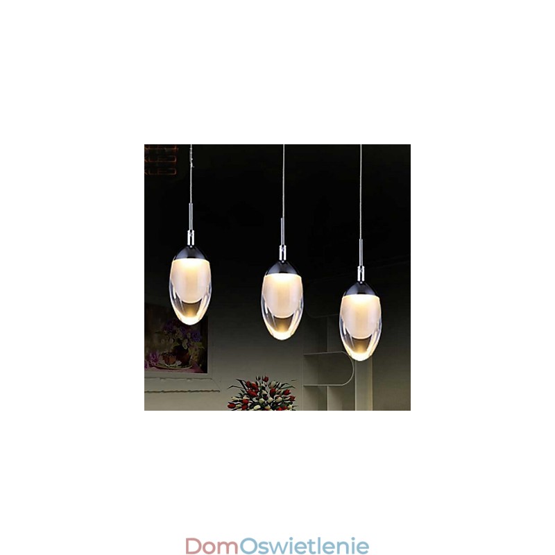 Nowoczesna współczesna lampa wisząca z metalu chromowanego