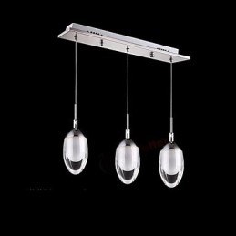Nowoczesna współczesna lampa wisząca z metalu chromowanego