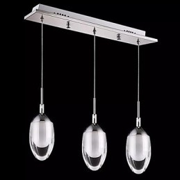 Nowoczesna współczesna lampa wisząca z metalu chromowanego